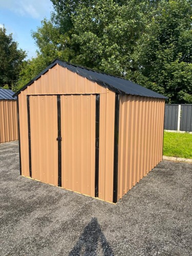 10ft x 18ft Brown Steel Shed