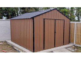 10ft x 20ft Brown Steel Shed