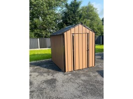 14ft x 8ft Brown Steel Shed
