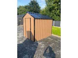 18ft x 8ft Brown Steel Shed