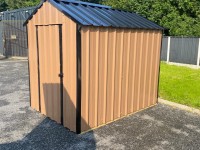 18ft x 8ft Brown Steel Shed